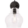 Living District Pierce One Light Black And Clear Seeded Glass Wall Sconce LD6192BK